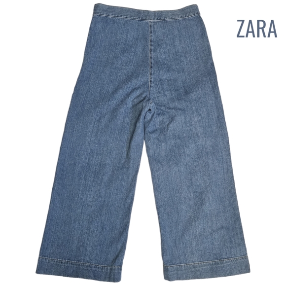 ZARA Woman Premium Denim Collection Cropped  High Rise Flare Jean - Picture 3 of 6